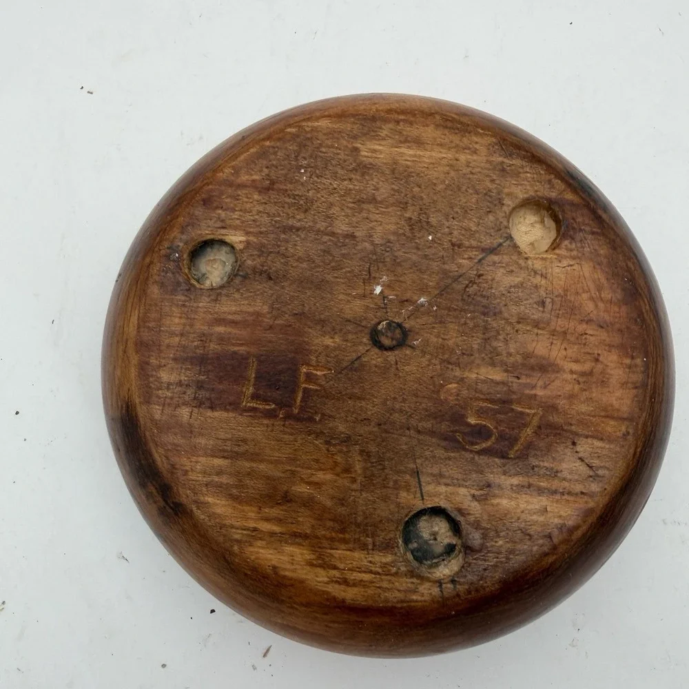 Wooden Trinket Bowl Pine Cone Burned Design 5.5